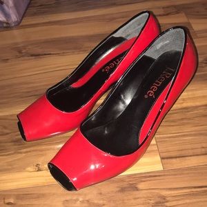 Red leather dress shoes